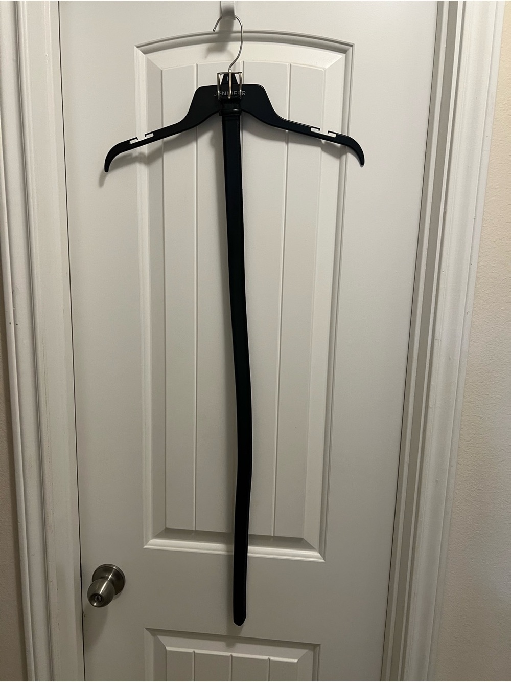 Jos. A. Bank Black Smooth Leather Belt with Silver Buckle